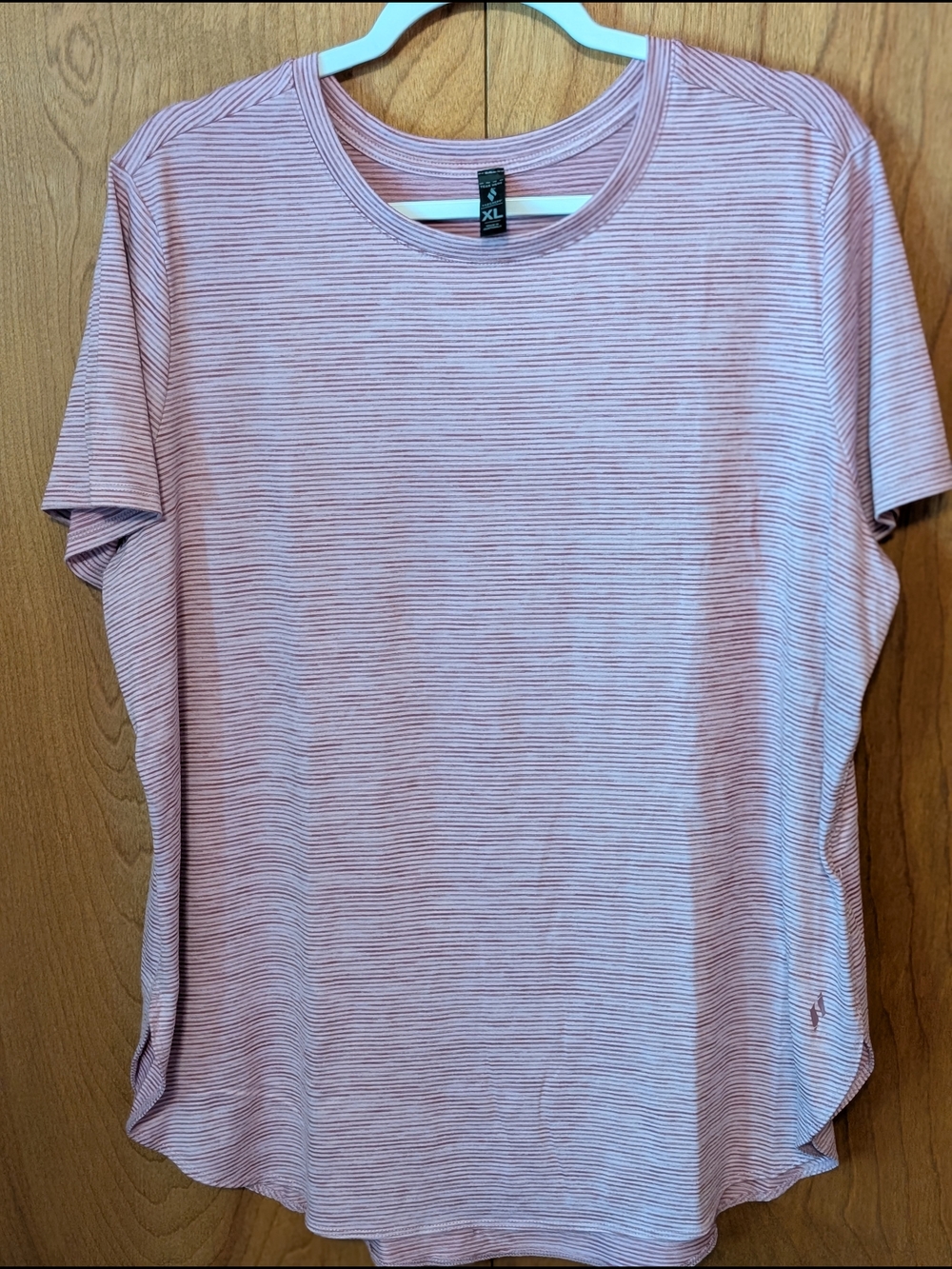 Skechers Striped Short-Sleeve Crew Tees (3), Pink, Brown, Green